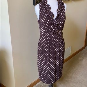 Taylor Brown & white polka dot short-sleeve dress